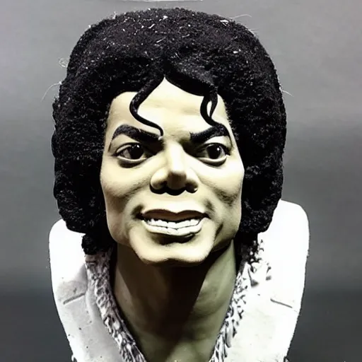 Prompt: Michael Jackson as a clay nation sculpture