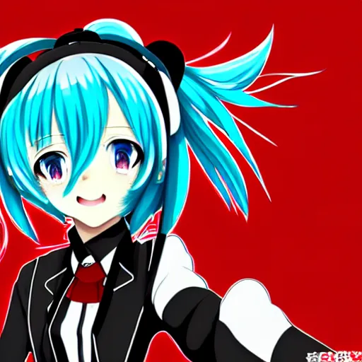 Image similar to hatsune miku on the moscow red square, high detailed anime art, trending on pixiv