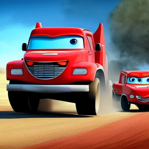 Image similar to HIMARS, Cars Pixar movie, digital art