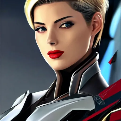 Prompt: A combination of Ada Wong's and Grace Kelly's and Ashley Greene's appearances with blonde hair wearing Interceptor's armor from Anthem, high tech, action shot, angular, full body portrait, futuristic, dramatic, fantasy, intricate, elegant, highly detailed, artstation, matte, sharp focus, 8K, art by Artgerm and Greg Rutkowski and Alphonse Mucha