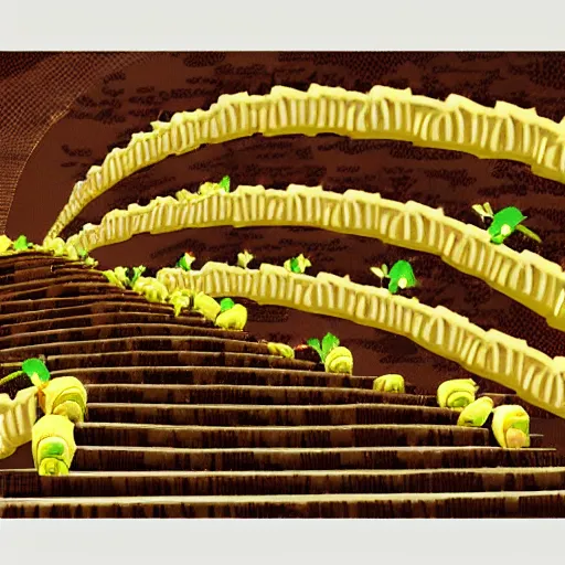 Prompt: stairways to heaven made of bananas. smooth. digital art by meeple