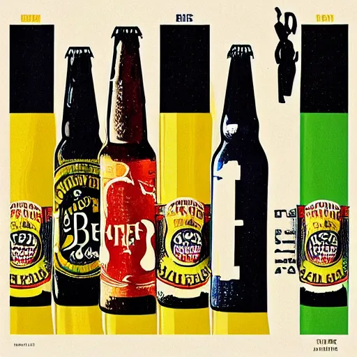 Image similar to beer bottle album art, cover art, still life, poster, the beatles