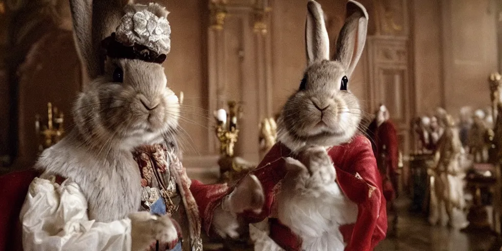 Image similar to a rabbit in the movie russian ark, screenshot