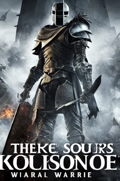 Image similar to dark souls knight in call of duty warzone, poster, detailed