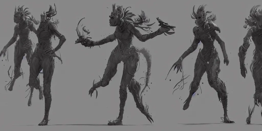 Prompt: samara weaving running cycle, character sheet, fine details, concept design, contrast, kim jung gi, greg rutkowski, trending on artstation, 8 k, full body, turnaround, front view, back view, ultra wide angle