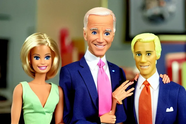 Image similar to film still frame of biden as ken in barbie, by Jaap Buitendijk, high quality