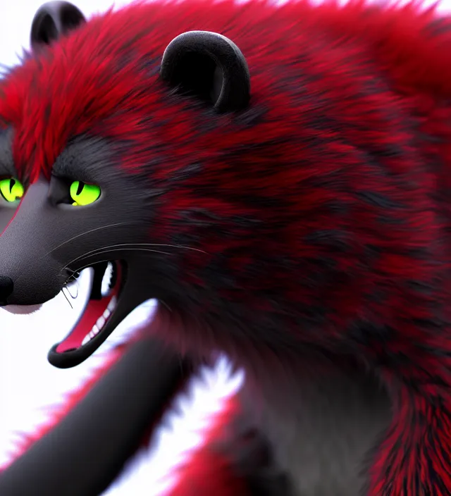 Image similar to furry - male - red - black - weasel - geistcaller - fursona uhd ue 5 visual novel pc game expressions, photorealistic