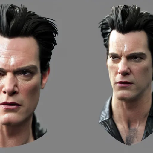 Image similar to hyperrealistic film still of ace ventura as neo in the matrix, stunning 3 d render, inspired by istvan sandorfi & greg rutkowski & unreal engine, perfect symmetry, dim volumetric cinematic lighting, 8 k octane comprehensive render, extremely hyper - detailed, incredibly lifelike attributes, intricate, real flesh texture, masterpiece, artstation, stunning,