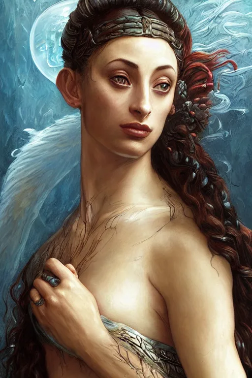 Prompt: A fantasy comic book style portrait painting of, hybrid, Oona Chaplin, Sophie Turner, as an Atlantean, Reptilian Warrior, Mystical Valkyrie, François Boucher, Oil Painting, unreal 5, DAZ, hyperrealistic, octane render, Regal, Refined, Detailed Digital Art, RPG portrait, Michael Cheval, William-Adolphe Bouguereau, Walt Disney (1937), Steampunk, dynamic lighting, Highly Detailed, Cinematic Lighting, Unreal Engine, 8k, HD