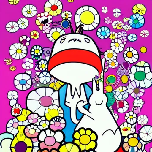 Image similar to moomin cartoon, Finnish cartoon, anime, anime key art, takashi murakami