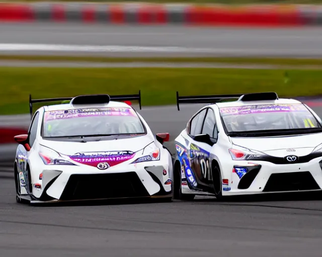 Image similar to 2022 Toyota Prius GT3 crossing the finish line at Silverstone