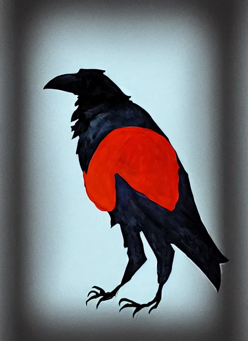 Prompt: Stylized raven paintography