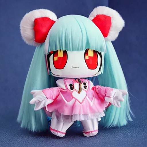 Image similar to extremely cursed kawaii fumo plush girl with magical powers