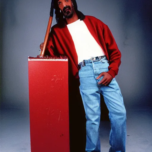 Prompt: Snoop Dogg holding a huge blunt for a 1990s sitcom tv show, Studio Photograph, portrait, C 12.0