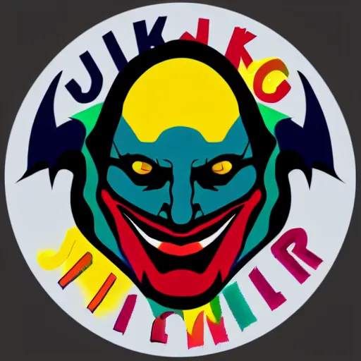 Prompt: colorful logo of the Joker