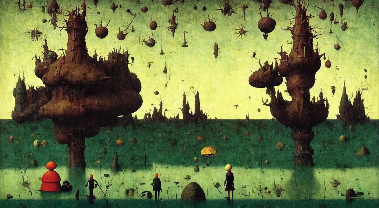 Image similar to single flooded simple!! toadstool tower anatomy, very coherent and colorful high contrast masterpiece by norman rockwell franz sedlacek hieronymus bosch dean ellis simon stalenhag rene magritte gediminas pranckevicius, dark shadows, sunny day, hard lighting