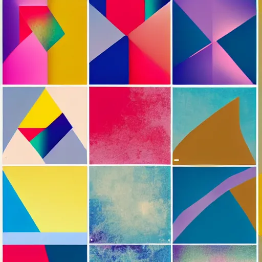 Image similar to create an abstract image using geometric shapes in different colors and shades.