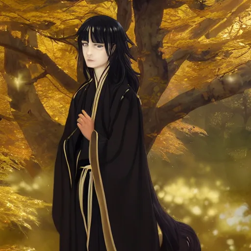 Prompt: a portrait of a young beautiful prince, golden eyes, long black hair, white hanfu, elegant, cute, intricate, backlit, incredible lighting, strong rim light, subsurface scattering, photorealistic anime, epic beautiful landscape, cherry trees, highly detailed, digital painting, by Heise Jinyao, Heise-Lian Yan Fang, Feimo, Rossdraws, Sakimichan HDRI, vivid colors, high contrast, 8k