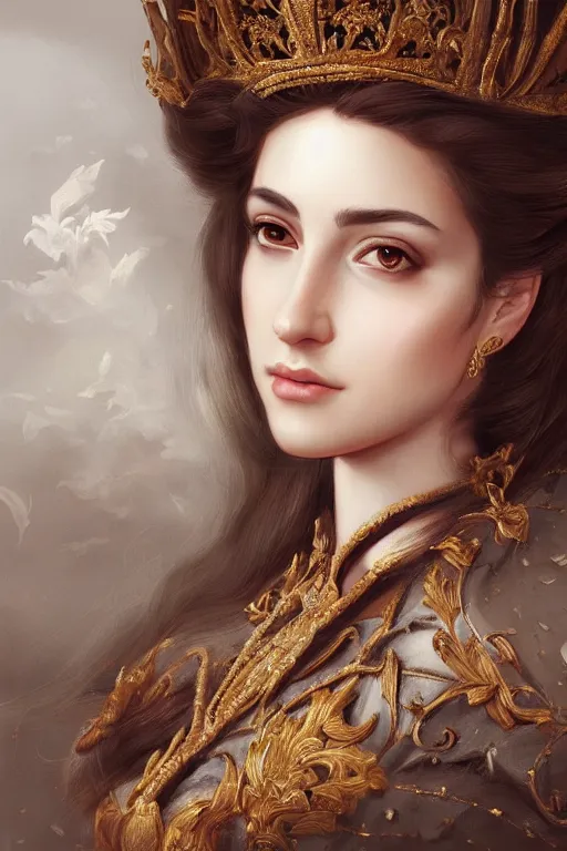 Image similar to rosalia vila i tobella, rosalia, highly detailed, spanish princess, highly detailed, digital painting, trending on artstation, concept art, sharp focus, illustration, art by artgerm, old masters, maher morcos