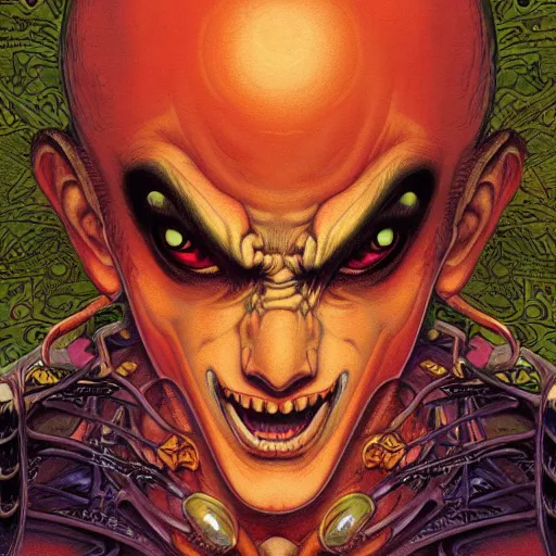 Image similar to portrait closeup of crazy dhalsim, symmetrical, cinematic colors, by yoichi hatakenaka, masamune shirow, josan gonzales and dan mumford, ayami kojima, takato yamamoto, barclay shaw, karol bak, yukito kishiro