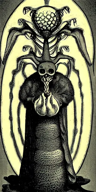 Image similar to whimsical freaky creature sings a unique canto about'as above so below'being ignited by the spirit of haeckel and robert fludd, breakthrough is iminent, glory be to the magic within