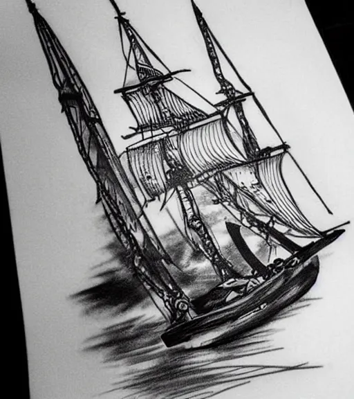 66 Pirate Ship Tattoos Ideas