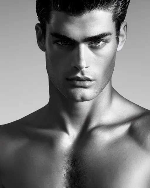 Prompt: sean o'pry deep looking into the camera, defined cheekbones, chiseled jaw, herculean, bulging muscular figure, beautiful gigachad, soft lighting, highly detailed face, sharp focus, photo by herb ritts