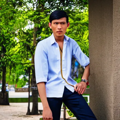 Image similar to outdoor portrait of jose rizal as a young man in 2 0 2 0, 3 0 years old wearing stylish modern clothes, photo taken in 2 0 2 0, detailed, 3 5 mm digital photo, award winning photography