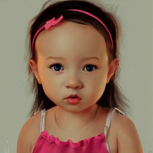 Image similar to artstation baby girl, very detailed, , portrait, high contrast