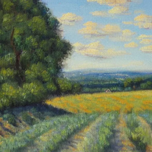 Image similar to landscape of provence in france oil painting