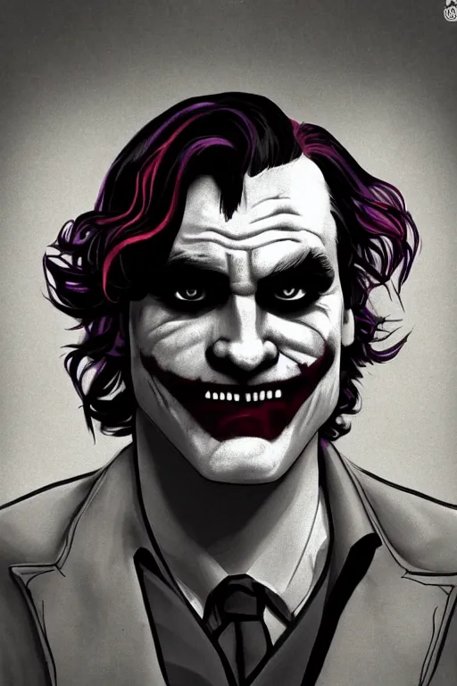 Image similar to joaquin phoenix joker issues 1, sadness, city flame, red flower, copyright by dc, comic book cover, justify content center, delete duplicate content!, violet polsangi pop art, gta chinatown wars art style, bioshock infinite art style, incrinate, realistic anatomy, hyperrealistic, 2 color, white frame, content balance proportion