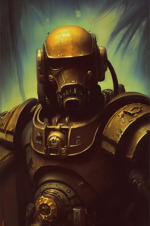 Image similar to character portrait cyberpunk starcraft terran warhammer 4 0 k space marine commmissar ( ( ( ( ( ( ( ( totally definitely not negative no not mona lisa inspired ) ) ) ) ) ) ), character design, painting by gaston bussiere, katsuya terada, frank frazetta, tom of finland, trending on artstation