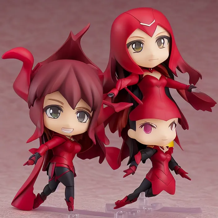 Image similar to scarlet witch, an anime nendoroid of scarlet witch, figurine, detailed product photo.