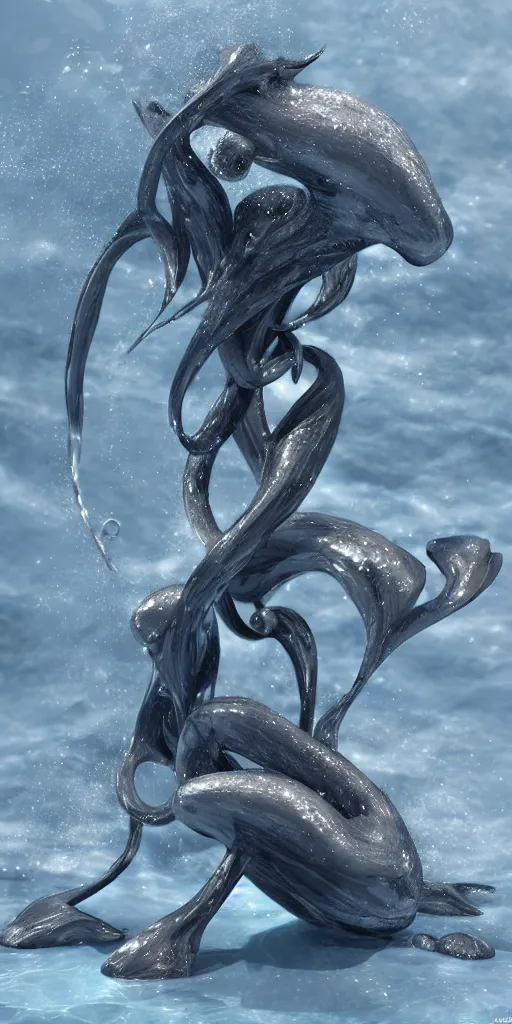 Prompt: deep ocean sculpture, octane render, fantastic, sharp focus, by hajimesorayama