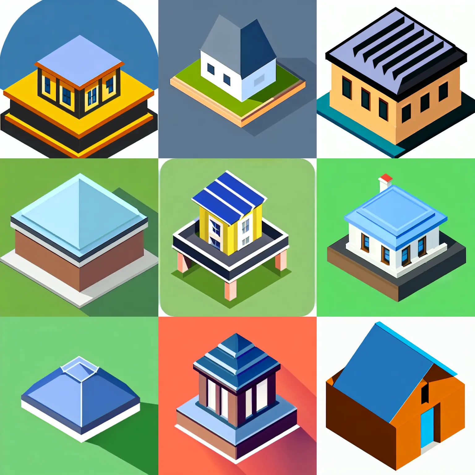 Prompt: a isometric icon of a building with [ bavarian roof ]