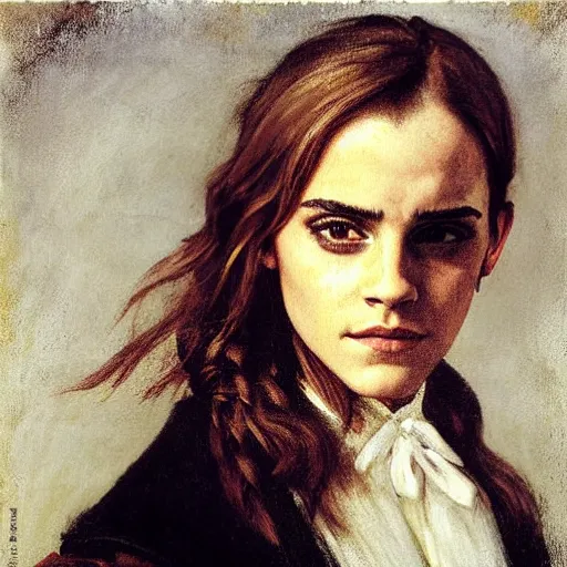 Prompt: Emma Watson by Gustave Courbet