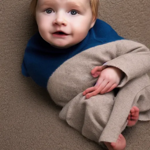 Image similar to a baby version of Colin Robinson, 8k,