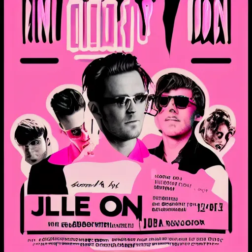 Image similar to a neon pink event poster design for McFly