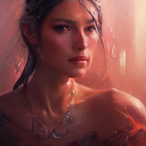 Prompt: a beautiful portrait of a goddess by Greg Rutkowski and Raymond Swanland, Trending on Artstation, ultra realistic digital art