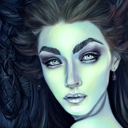 Image similar to a highly detailed headshot portrait of a fantasy woman concept art