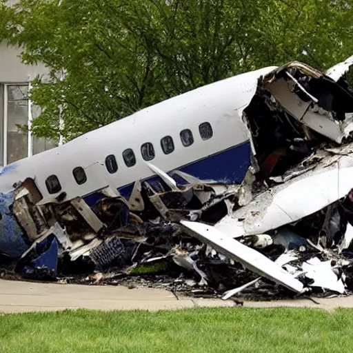 Image similar to a plane crashing in a school courtyard