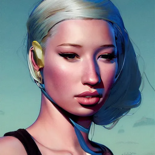 Image similar to 4k headshot of thicc Iggy Azalea from Macfarlane comics, killing with green fire by Craig Mullins, ilya kuvshinov, krenz cushart, epic , artgerm trending on artstation by Edward Hopper and Dan Mumford and WLOP and Rutkovsky, beksinski carl spitzweg moebius and tuomas kocar, intricate artwork by caravaggio, Unreal Engine 5, Lumen, Nanite , 4K headshot of godlike clown with defined arms and open hands and bloody clothes with giant mandala wings , intricate face , flawless anime cel animation by Kentaro Miura, psychedelic , highly detailed upper body , professionally post-processed , beautiful, scary, symmetry accurate features, epic, octane rendered, anime masterpiece, accurate