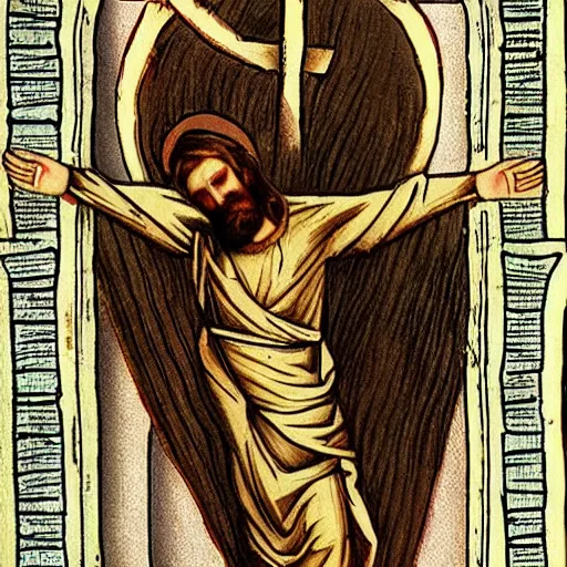 Jesus doing the t pose - Drawception