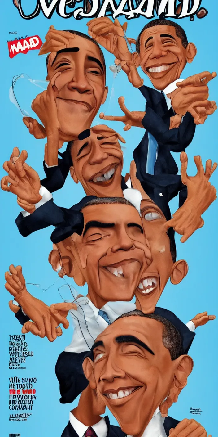 Image similar to mad magazine cover featuring barack obama