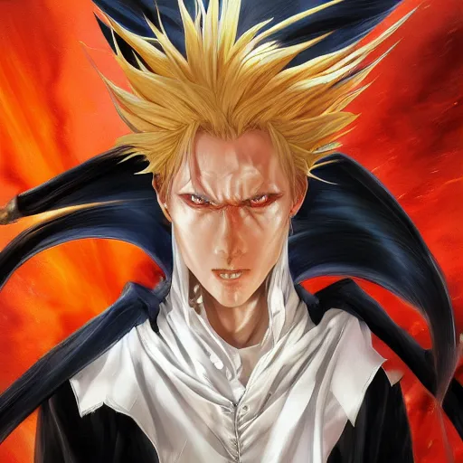 Prompt: Ichigo Kurosaki studio photograph, detailed, centered, digital painting, artstation, concept art, donato giancola, Joseph Christian Leyendecker, WLOP, Boris Vallejo, Breathtaking, 8k resolution, extremely detailed, beautiful, establishing shot, artistic, hyperrealistic, beautiful face, octane render, cinematic lighting, dramatic lighting, masterpiece