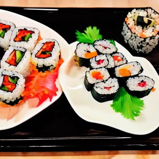 Prompt: vegan sushi expensive dinner