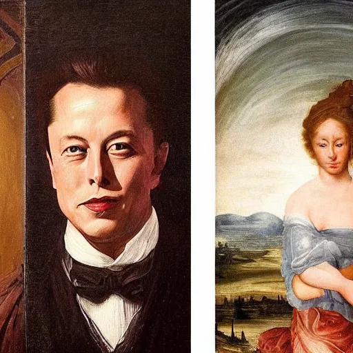Prompt: that time elon musk reincarnated into another world as an aristocrat, renaissance painting, dark fantasy, HD