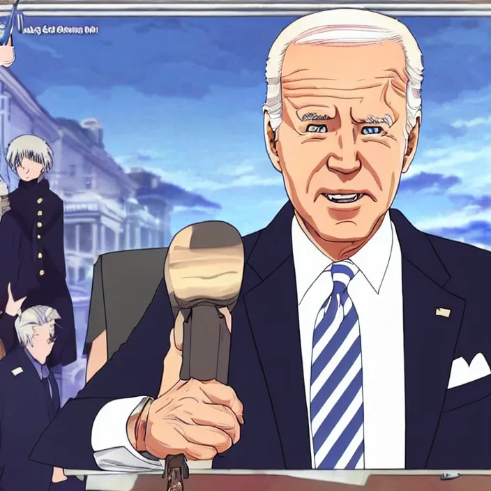 Prompt: Joe Biden in Anime Episode