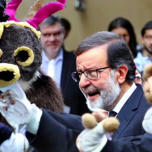 Prompt: Mariano Rajoy in a furry parade