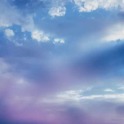 Image similar to photo of a desk on a purple field blue clouds